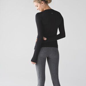 Lululemon Swiftly Tech Black Long Sleeve Crew Athletic Top Size 10